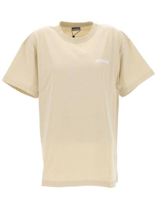 Le Logo Short Sleeve T-Shirt Light Beige - JACQUEMUS - BALAAN 1