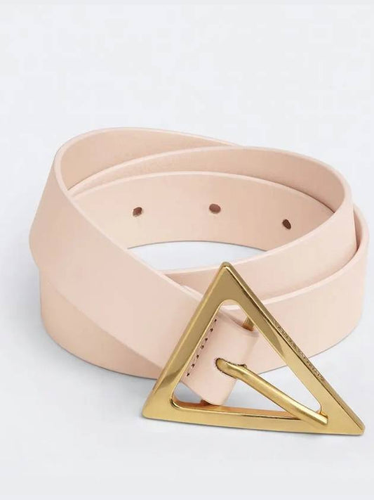 Triangle Buckle Leather Belt Pink - BOTTEGA VENETA - BALAAN 2