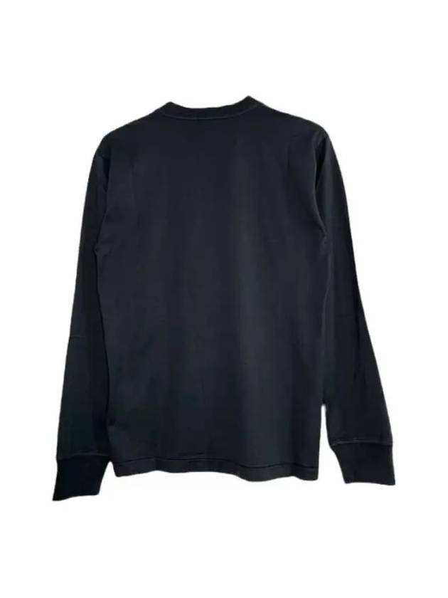 Logo Patch Cotton Long Sleeve T-Shirt Navy - STONE ISLAND - BALAAN 5