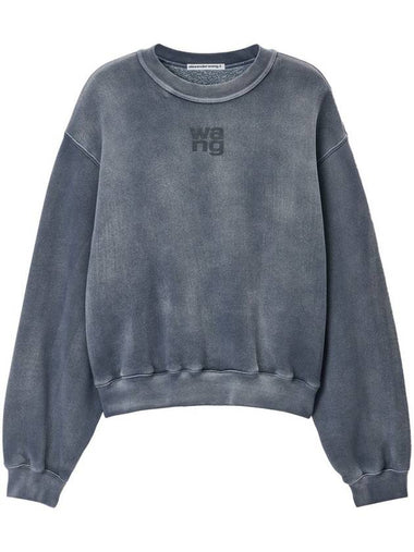 Alexander Wang Essential Terry Crew Sweatshirt W/ Puff Paint Logo Clothing - ALEXANDER WANG - BALAAN 1