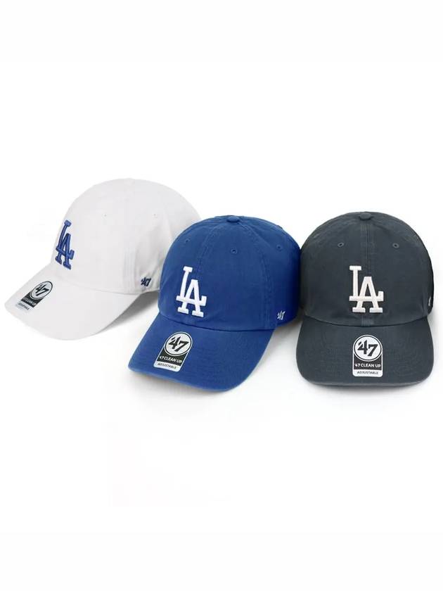 LA Dodgers Unisex Clean Up Big Logo Ball Cap Choose 1 - 47BRAND - BALAAN 2