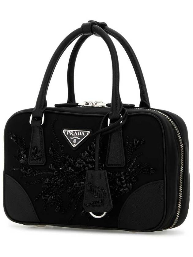 Embroidered detailing mini tote bag black - PRADA - BALAAN 3