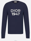 Wool Cashmere Crew Neck Knit Top Navy - DIOR - BALAAN 7