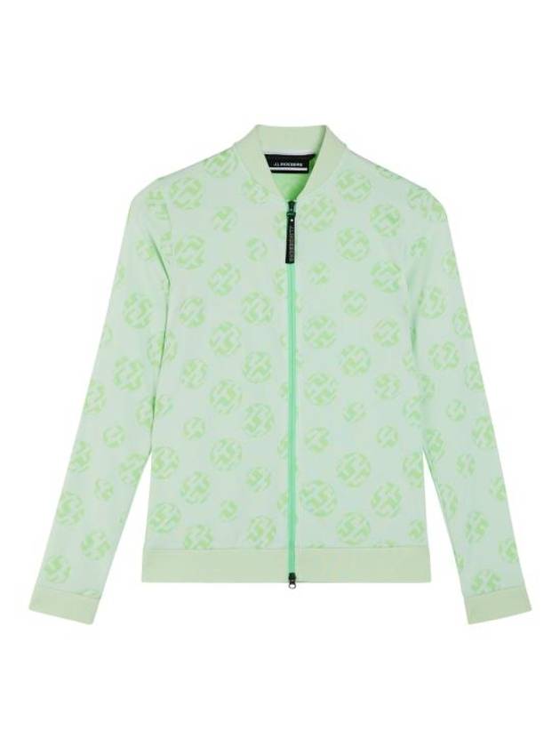 Sports Sphere Dot Jacquard Mid Layer Zip-Up Jacket Green White - J.LINDEBERG - BALAAN 2