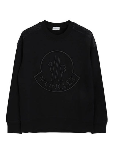 Embroidered Logo Sweatshirt Black - MONCLER - BALAAN 2