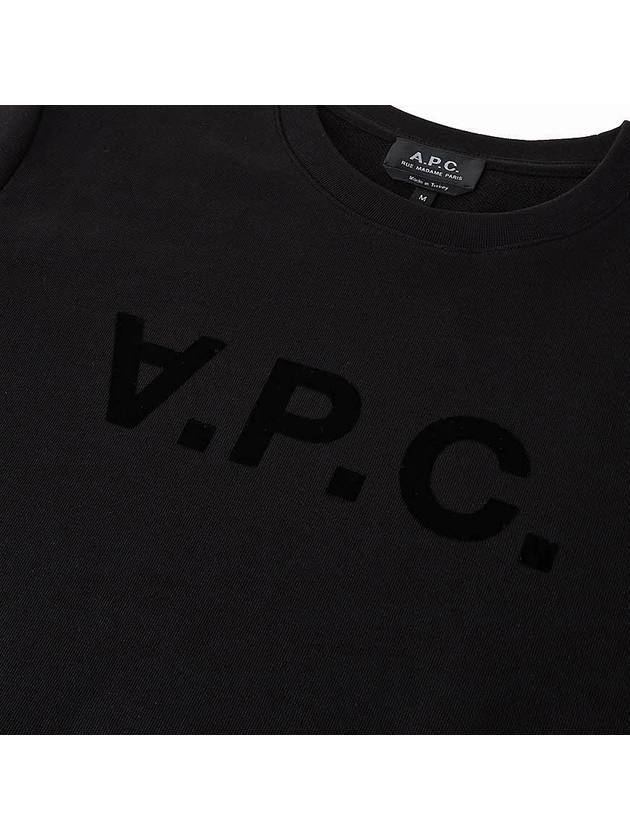 Men's VPC Logo Print Crew Neck Sweatshirt Black - A.P.C. - BALAAN 7