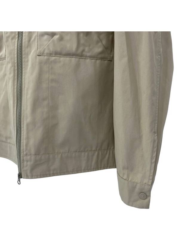 Cotton Canvas Zip-up Jacket Beige - STONE ISLAND - BALAAN 5