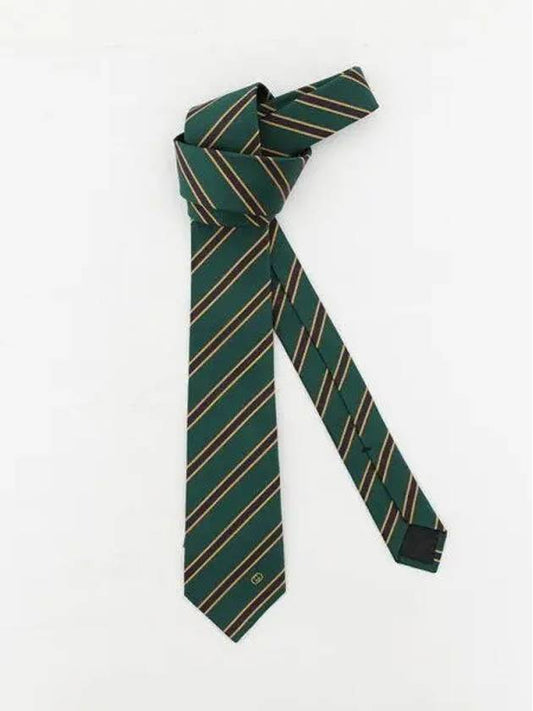 Striped Silk Tie Green - GUCCI - BALAAN 2