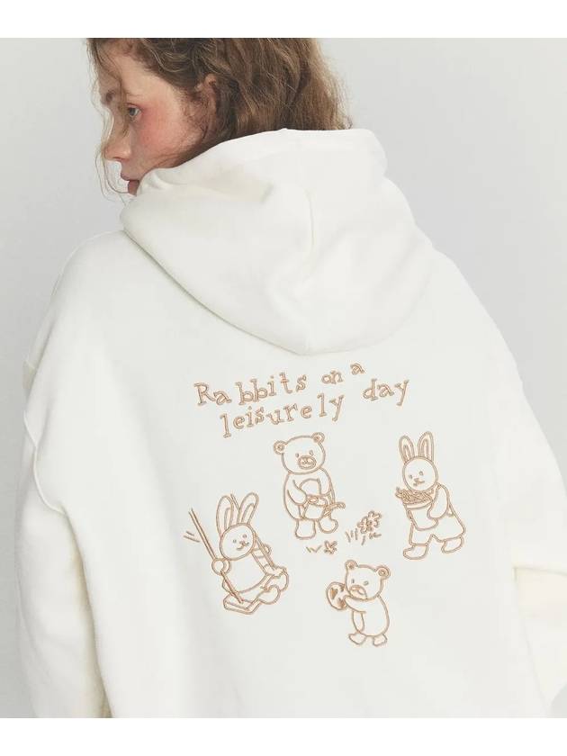 Rabbit Leslie Embroidered Hoodie Cream - CPGN STUDIO - BALAAN 3