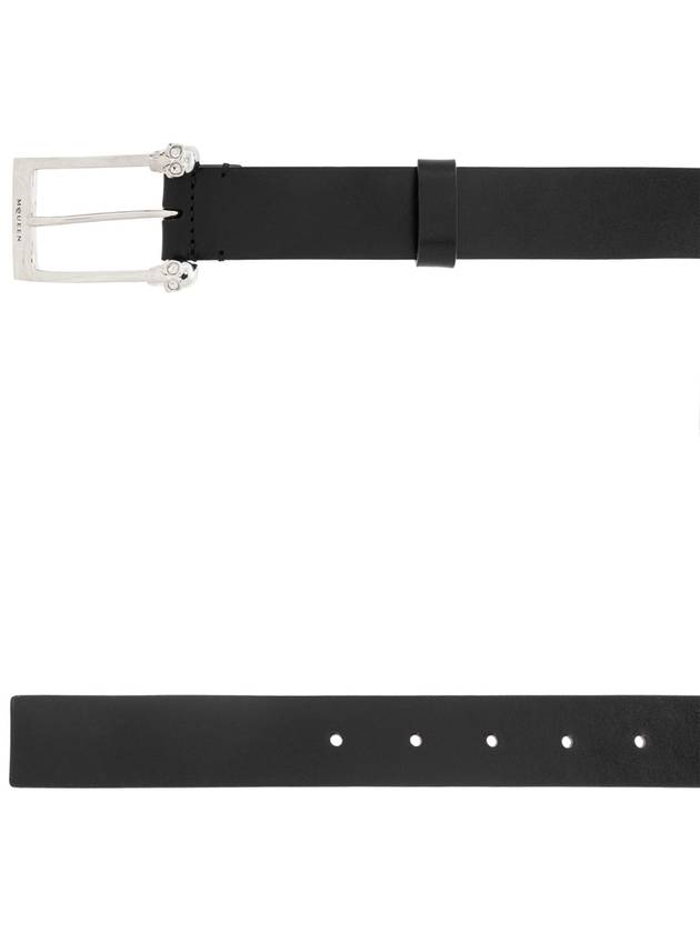 Alexander McQueen Leather Belt, Men's, Black - ALEXANDER MCQUEEN - BALAAN 4