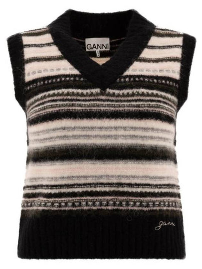 V neck sleeveless knit top K2327 - GANNI - BALAAN 2