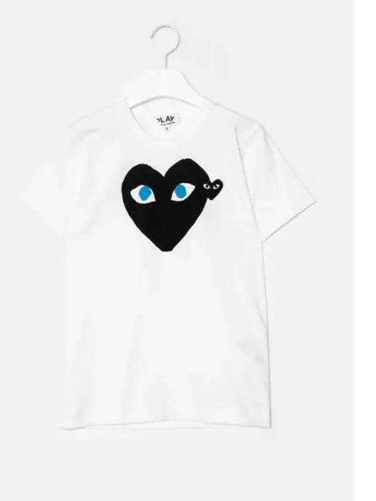 Unisex Black Heart T Shirt Blue Eyes White Domestic Product GM0024050992406 - COMME DES GARCONS PLAY - BALAAN 1