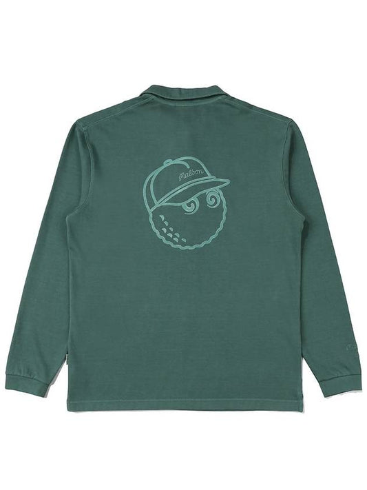 Pigment Polo Long Sleeve T Shirt GREEN MAN - MALBON GOLF - BALAAN 2