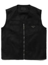 Zipper Re-Nylon Vest Black - PRADA - BALAAN 2