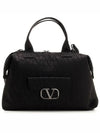 V Logo Zip-Up Tote Bag Black - VALENTINO - BALAAN 2