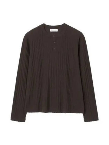 Milo Archive Draft Henley Neck Knit Brown - MILLO ARCHIVE - BALAAN 1