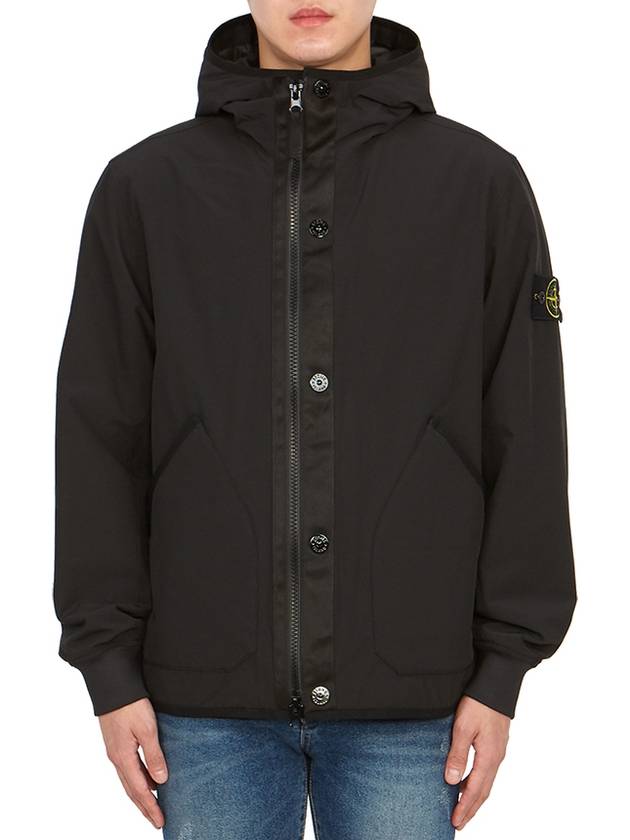 Soft Shell-R E.Dye Pure Insulation Technology Recycled Polyester Primaloft Hooded Jacket Black - STONE ISLAND - BALAAN 2