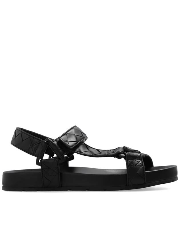 Trip Intrecciato Leather Sandals Black - BOTTEGA VENETA - BALAAN 2