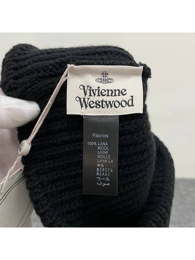 ORB Logo Sporty Beanie Black - VIVIENNE WESTWOOD - BALAAN 8