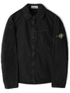 Organic Cotton Shirt Zip Up Jacket Black - STONE ISLAND - BALAAN 2