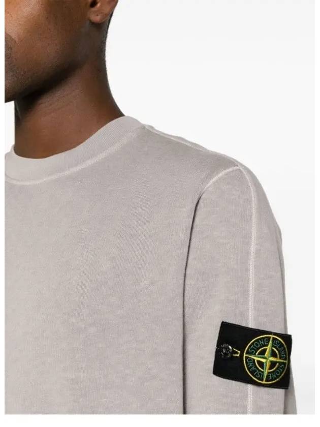 Garment Dyed Malfile Crewneck Sweatshirt Grey Heather - STONE ISLAND - BALAAN 4