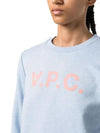 Viva Logo Cotton Sweatshirt Light Blue - A.P.C. - BALAAN 6