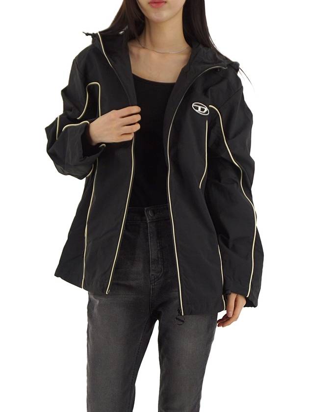 J Hives Contrast Piping Windbreaker Black - DIESEL - BALAAN 6