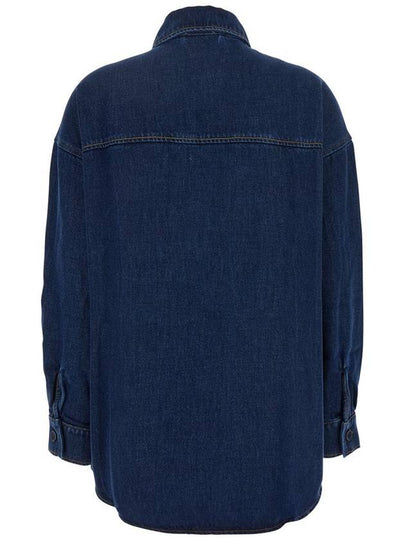 Blue Jacket With Patched Chest Pockets In Denim Woman - P.A.R.O.S.H. - BALAAN 2