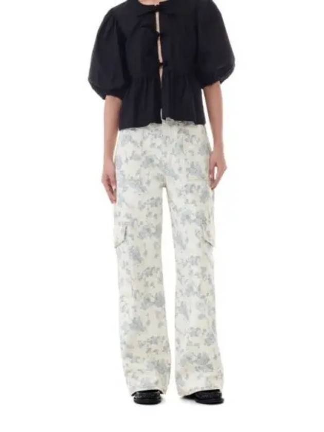 Floral Print Angi Straight Jeans Tofu - GANNI - BALAAN 2