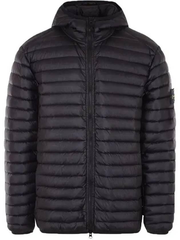 Room Woven Chamber Recycled Nylon Down Padding Hooded Jacket Black - STONE ISLAND - BALAAN 3