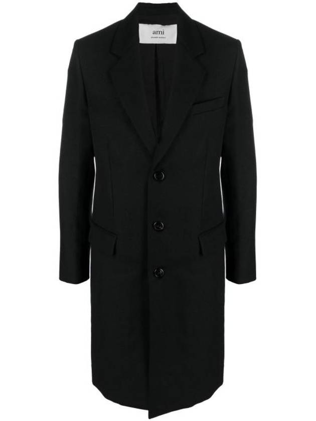 Men's Virgin Wool Single Coat Black - AMI - BALAAN 2