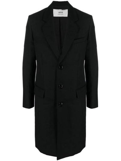 Men's Virgin Wool Single Coat Black - AMI - BALAAN 2