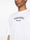 Logo Print Short Sleeve T Shirt White - DSQUARED2 - BALAAN 4