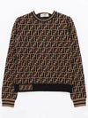 FF Logo Knit Top Brown - FENDI - BALAAN 3