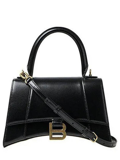 Hourglass Small Tote Bag in Shiny Box Calfskin Black - BALENCIAGA - BALAAN 2