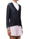 Thom Browne Pointelle RWB Striped Cardigan Navy - THOM BROWNE - BALAAN 5