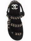 CC Logo Chain Black Women Suede Sandals G33800 X56897 94305 - CHANEL - BALAAN 6