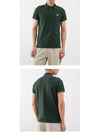 Stripe Trimming Logo Short Sleeve Polo Shirt Dark green - MONCLER - BALAAN 5