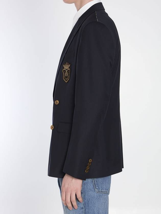 Double-breasted jacket with patch - DOLCE&GABBANA - BALAAN 3