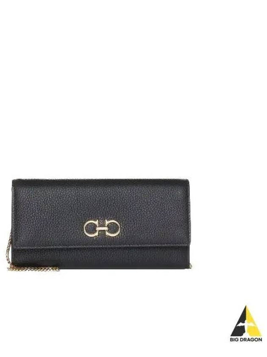 Gancini Chain Long Wallet Black - SALVATORE FERRAGAMO - BALAAN 2