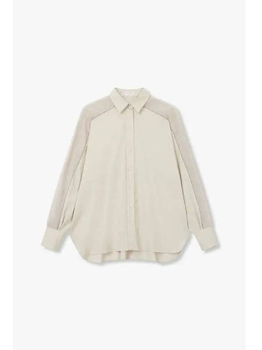 Women s material color combination stitch shirt beige - BRUNELLO CUCINELLI - BALAAN 1