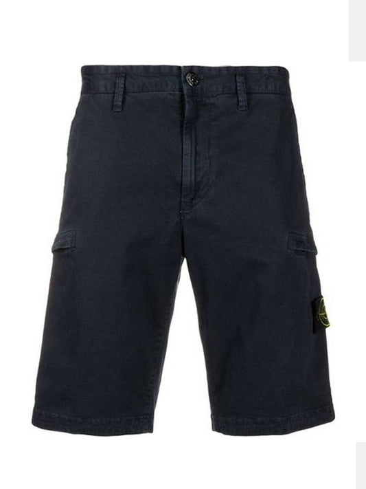 Men's Waffen Slim Fit Cargo Shorts Navy - STONE ISLAND - BALAAN 1