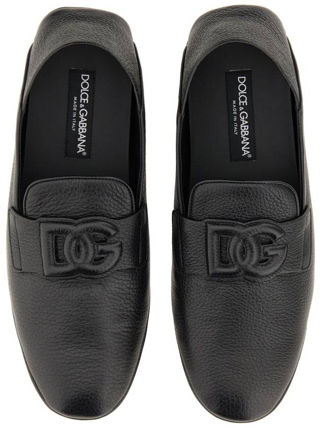 logo embossed round toe loafers - DOLCE&GABBANA - BALAAN 4