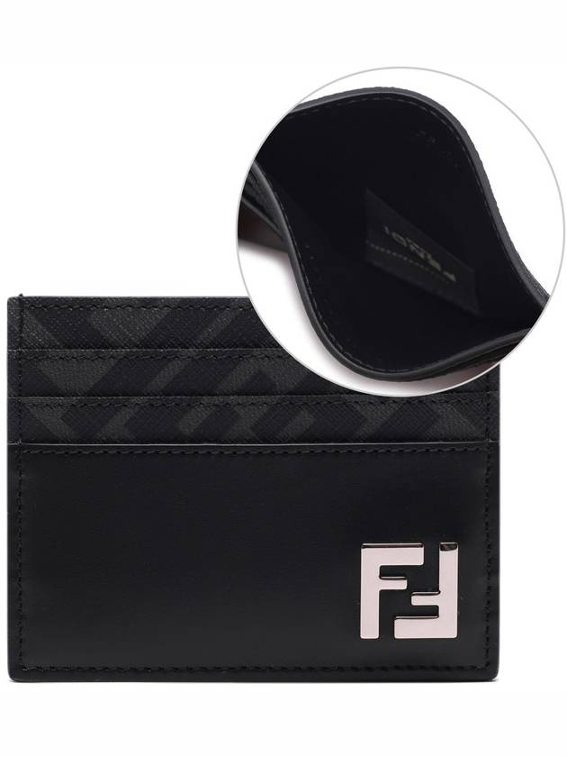 FF Square Leather Card Wallet Black - FENDI - BALAAN 2