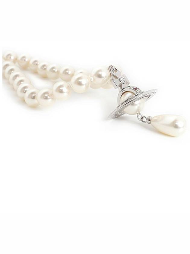 One Row Pearl Choker Necklace Silver - VIVIENNE WESTWOOD - BALAAN.