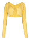 La Maille Pralu Micro Charm Logo Cardigan Yellow - JACQUEMUS - BALAAN 1