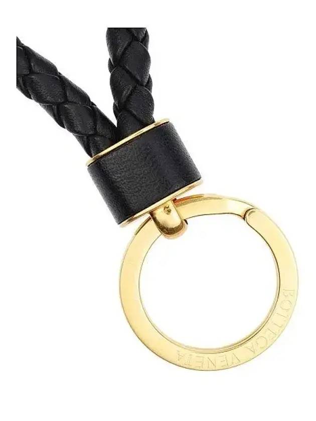 Intrecciato Lambskin Key Holder Black - BOTTEGA VENETA - BALAAN 3