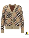 Check Wool Mohair Blend Cardigan Sand - BURBERRY - BALAAN 2