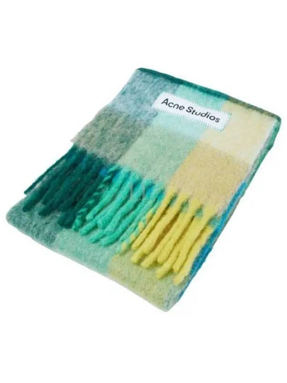 Check Mohair Muffler Yellow Green - ACNE STUDIOS - BALAAN 2