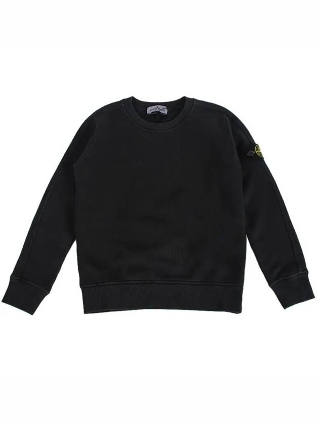 Kids Logo Patch Crew Neck Sweatshirt Black - STONE ISLAND - BALAAN 4